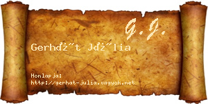 Gerhát Júlia névjegykártya